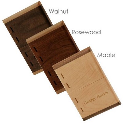Personalized Handcrafted Maple Cherry or Rosewood Business Card Case