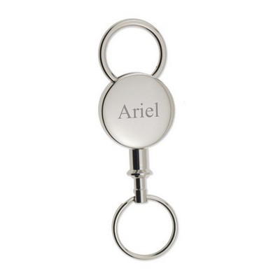Spherical Silver Tone Detachable Key Chain 