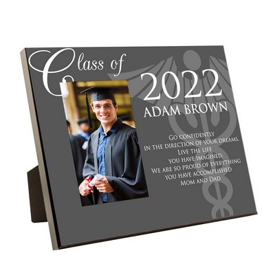 Medical School Graduation Personalized 4x6 Picture Frame with Caduceus