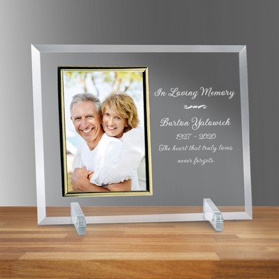Memorial Glass Vertical 5" X 7" Personalized Photo frame