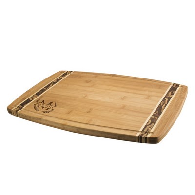 Monogrammed Bamboo Cutting Board with Marbled Borders