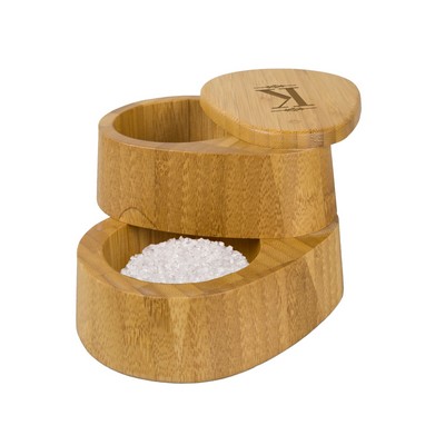 Monogrammed Bamboo Double Salt Box