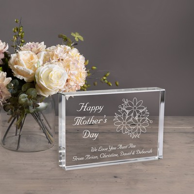 Mothers Day Bouquet Crystal Plaque