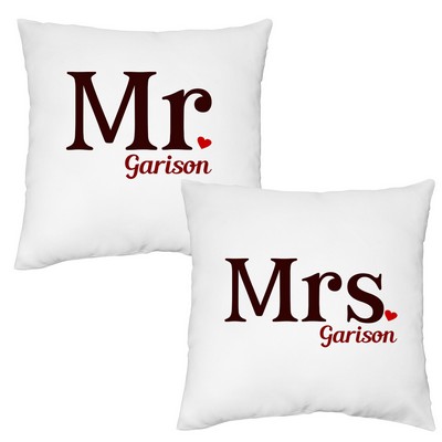 Mr and Mrs Personalized Pillow Case Set