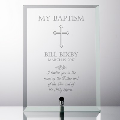 My Baptism Personalized Glass Plaque