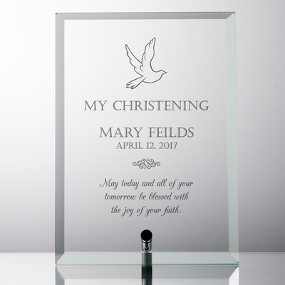 My Christening Personalized Glass Plaque