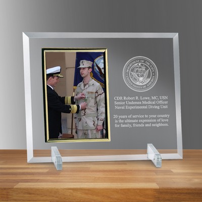 Navy Glass Vertical 5" X 7" Personalized Photo frame