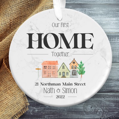 Our First Home Together Christmas Ornament, Personalized New Home Ornament Gift