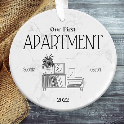 Our First Apartment Christmas Ornament, New Home Ornament, Personalized Ornament Gift