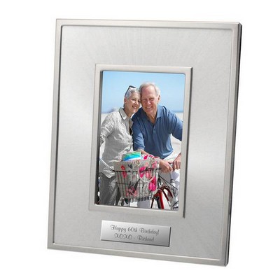 5x7 Starburst Personalized Silver Photo Frame