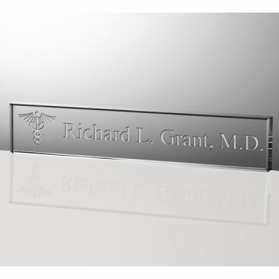 Personalized 12 Inch Crystal Nameplate for Doctors
