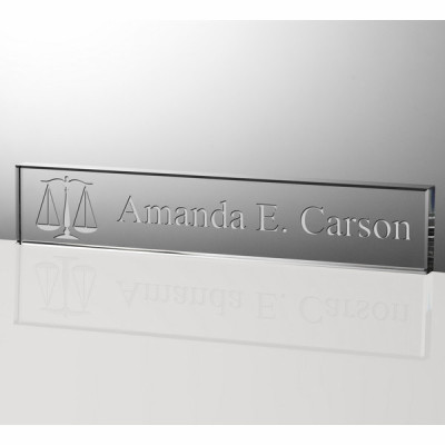 Personalized 12 Inch Crystal Nameplate for Lawyers