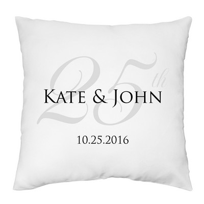 Personalized 25th Anniversary Decorative Pillow Case