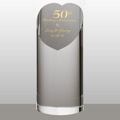 Personalized 50th Anniversary Crystal Heart
