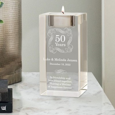 Personalized Anniversary Tea light Candle Holder