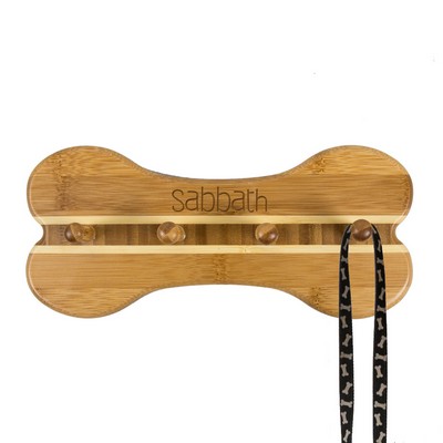 Personalized Bamboo Dog Leash Holder