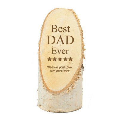 Personalized Best Dad Ever Natural Birch Wood Plaque