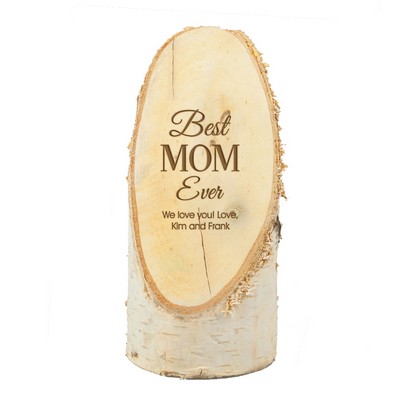 Best Mom Ever Personalized Natural Birch Wood Plaque