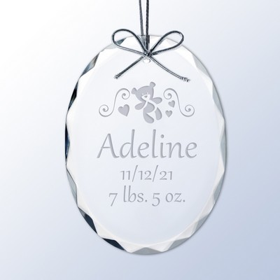 Personalized Birth Record Crystal Baby Ornament