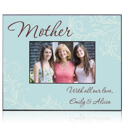 Personalized Blue Floral Photo Frame for Mom