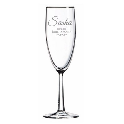 Personalized Bridesmaid Glass Toasting Flute