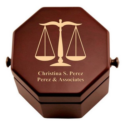Personalized Scales of Justice Clock in a Box