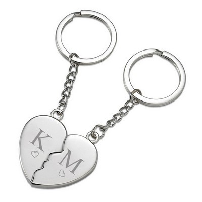 Personalized Couples Initialed Heart Keychain