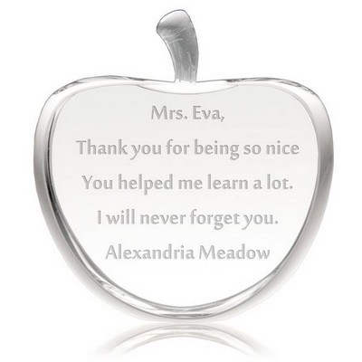 Personalized Crystal Apple Award for Teachers