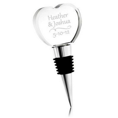Personalized Crystal Heart Wine Stopper