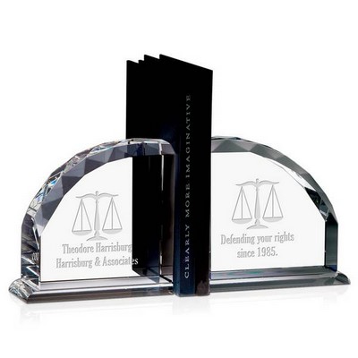 Personalized Crystal Legal Scales Bookends