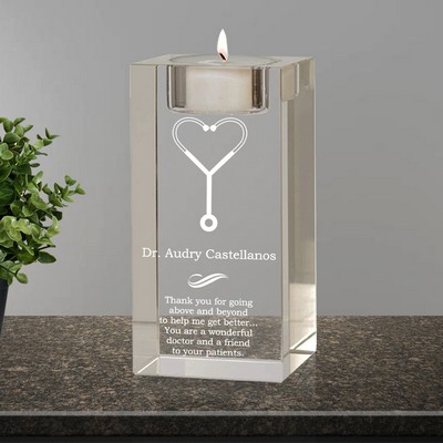 Personalized Doctor Thank You Crystal Tea light Candle Holder