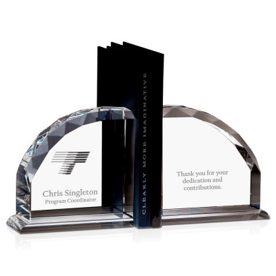 Personalized Executive Crystal Facet Bookends
