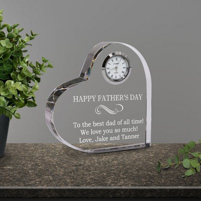 Personalized Fathers Day Heart with Clock