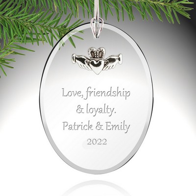 Personalized Glass Claddagh Ornament