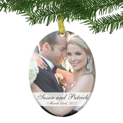 Personalized Glass Couples Wedding Photo Ornament