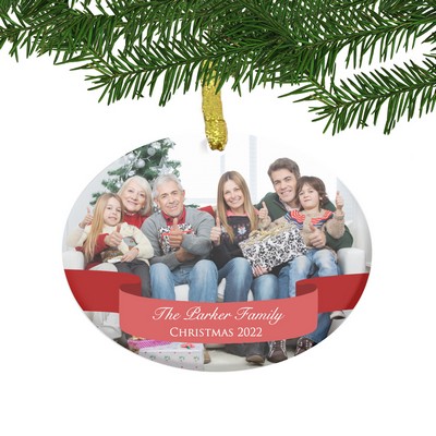 Personalized Family Photo Glass Christmas Ornament