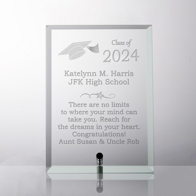 Personalized Glass Graduation Plaque