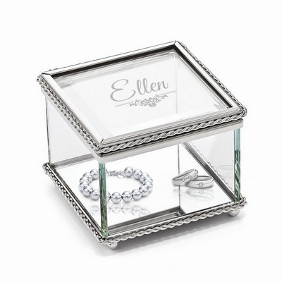 Personalized Glass Jewelry Trinket Box for Her