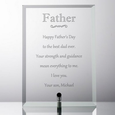 Personalized Glass Keepsake Plaque for Dad