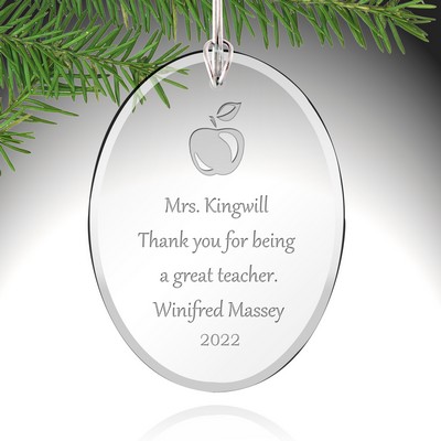 Personalized Glass Teacher Christmas Ornament