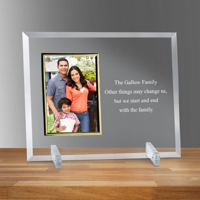 Personalized Glass Vertical Gold 4" X 6" Picture Frame