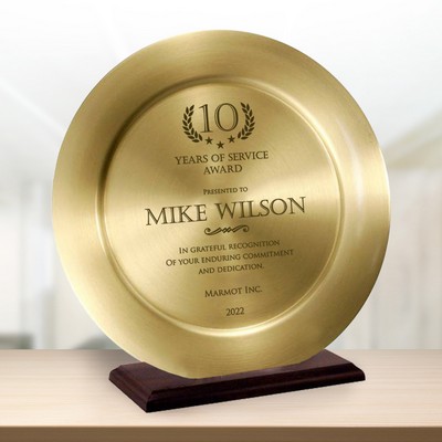Personalized Gold Brass Plate Years of Service Award