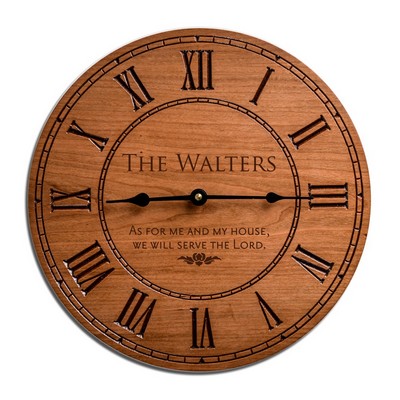 Personalized Gorgeous Cherry Wood Family 12 inch Wall Clock