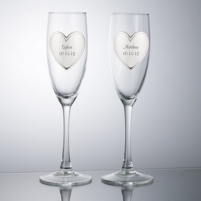 Personalized Heart Toasting Glasses