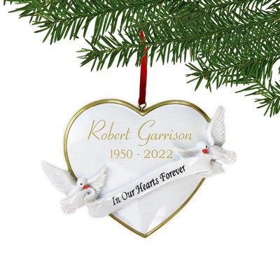 Personalized In Our Hearts Memorial Ornament