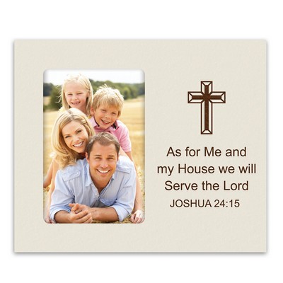 Personalized Ivory 4x6 Photo Frame with Cross