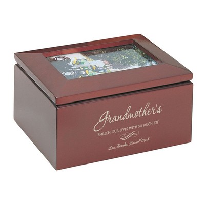 Personalized Keepsake Box with Picture Frame for Grandma