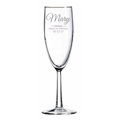 Personalized Maid of Honor Glass Toasting Flute