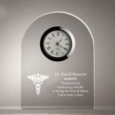 Personalized Medical Distinctive Clear Acrylic Dome Clock