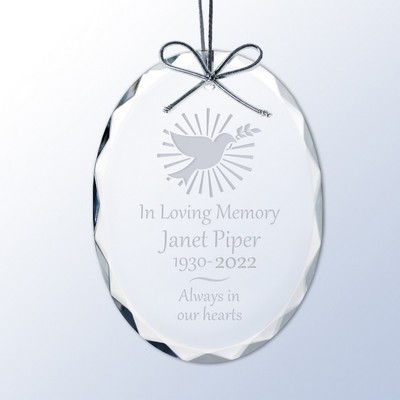 Personalized Memorial Crystal Christmas Ornament
